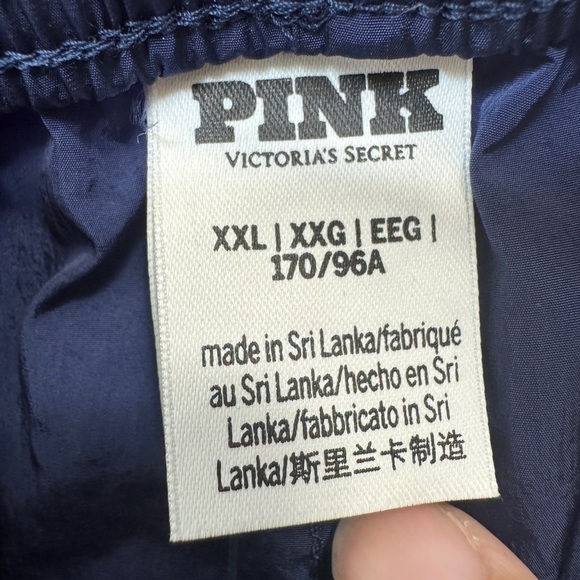 PINK Victoria's Secret Satin Parachute Cargo Pants Blue - Picture 11 of 16